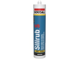 [121273] Silicona Acetica Transparente con fungicida Soudal 300 ml